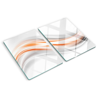Cutting board Waves in shades of orange and gray