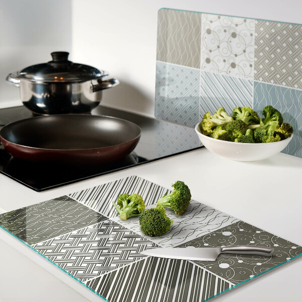 Glass cutting board Geometric patterns and lines