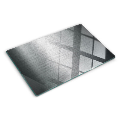 Glass kitchen board Brushed steel metallic effect