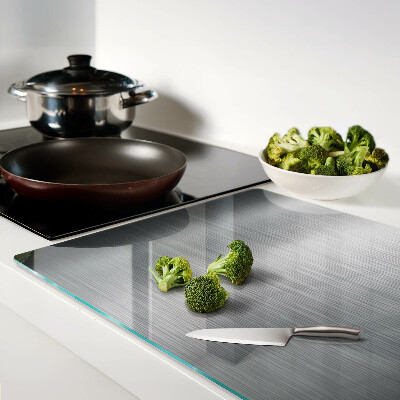 Glass kitchen board Brushed steel metallic effect