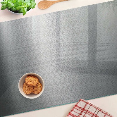 Glass kitchen board Brushed steel metallic effect