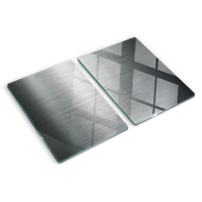 Glass kitchen board Brushed steel metallic effect