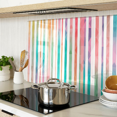 Glass cutting board Colorful stripes in shades of the rainbow