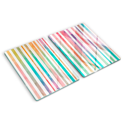 Glass cutting board Colorful stripes in shades of the rainbow
