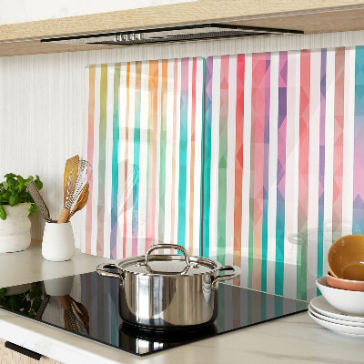 Glass cutting board Colorful stripes in shades of the rainbow