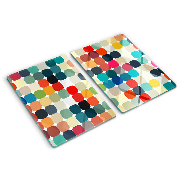 Chopping board Colored circles in a grid