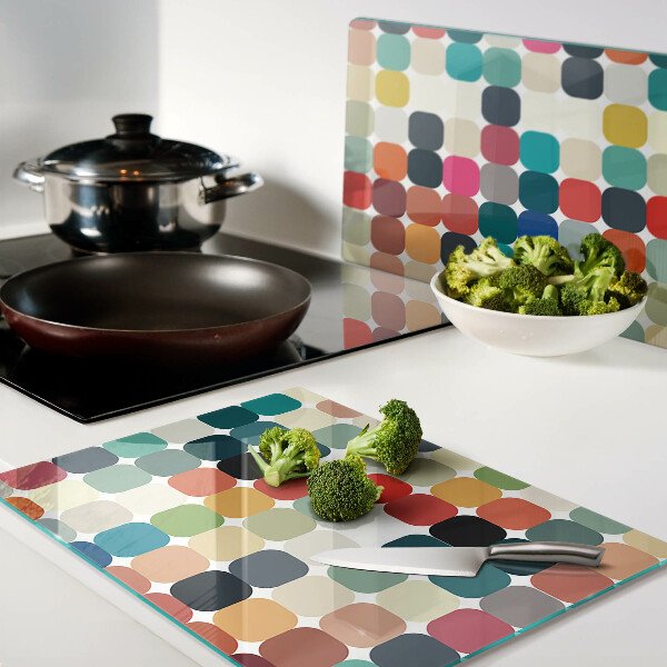 Chopping board Colored circles in a grid
