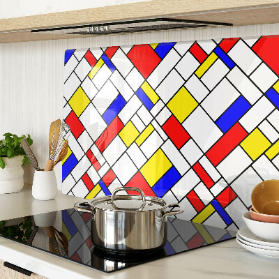 Chopping board glass Geometry in the Mondrian style
