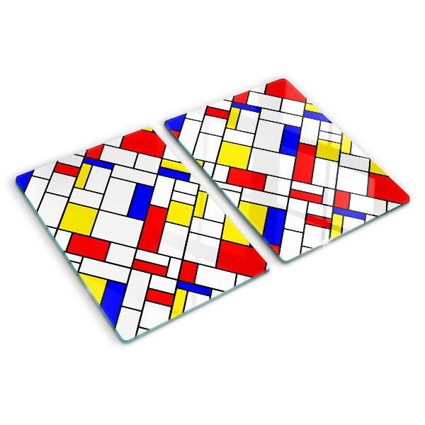 Chopping board glass Geometry in the Mondrian style