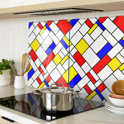 Chopping board glass Geometry in the Mondrian style