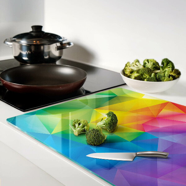 Cutting board Colorful geometry in shades of the rainbow
