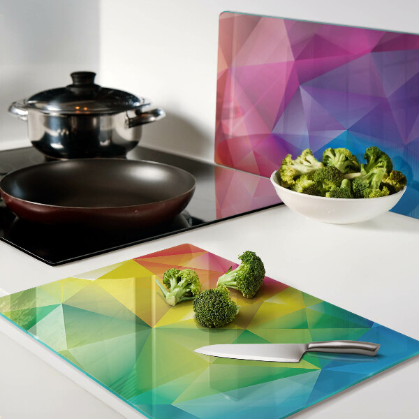 Cutting board Colorful geometry in shades of the rainbow