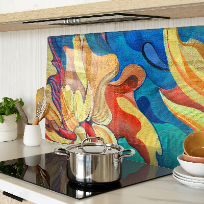 Glass chopping board Colorful flowers on an abstract background