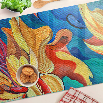 Glass chopping board Colorful flowers on an abstract background