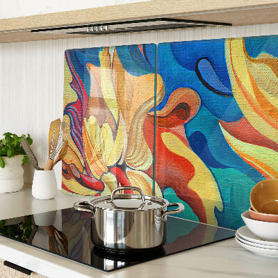 Glass chopping board Colorful flowers on an abstract background