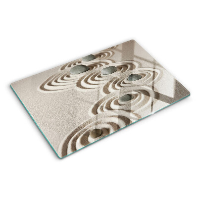 Glass cutting board Wavy patterns in the sand