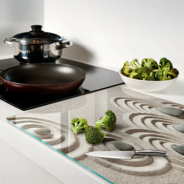 Glass cutting board Wavy patterns in the sand