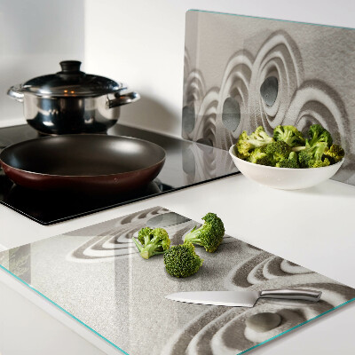 Glass cutting board Wavy patterns in the sand