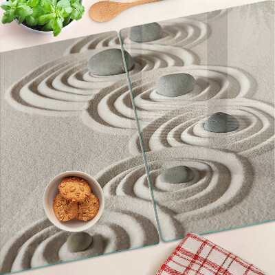 Glass cutting board Wavy patterns in the sand