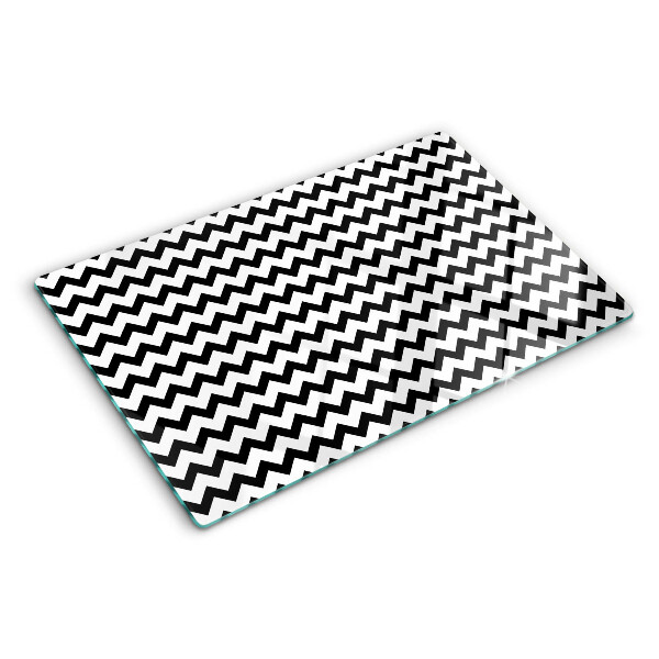 Chopping board Zigzags in black and white