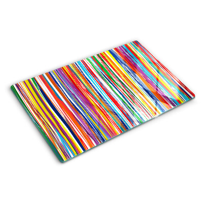 Chopping board glass Colorful stripes in different shades