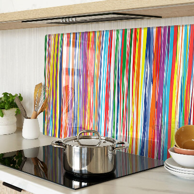 Chopping board glass Colorful stripes in different shades