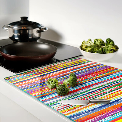 Chopping board glass Colorful stripes in different shades