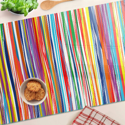 Chopping board glass Colorful stripes in different shades