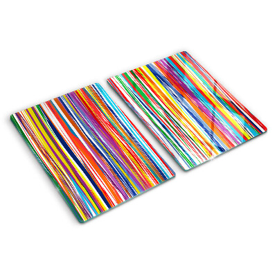 Chopping board glass Colorful stripes in different shades