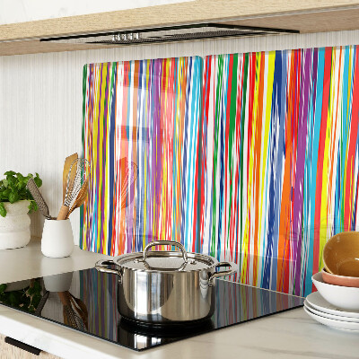 Chopping board glass Colorful stripes in different shades