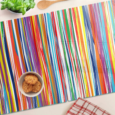 Chopping board glass Colorful stripes in different shades
