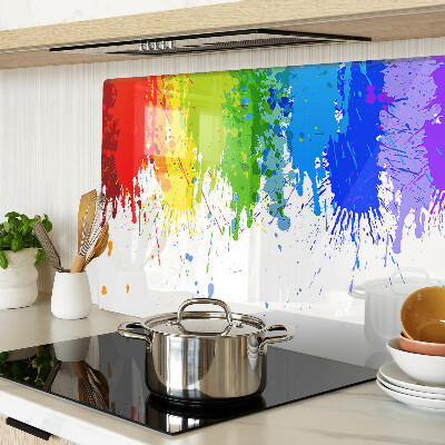 Glass chopping board Colorful paint stains
