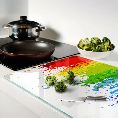 Glass chopping board Colorful paint stains