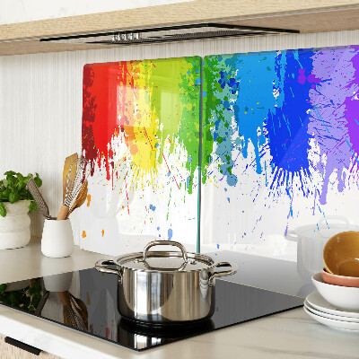 Glass chopping board Colorful paint stains