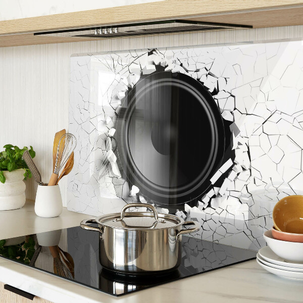 Glass kitchen board Speaker in a broken wall