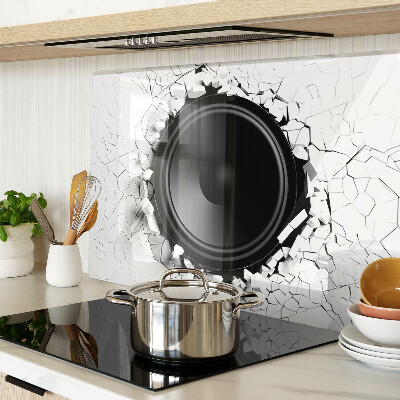 Glass kitchen board Speaker in a broken wall