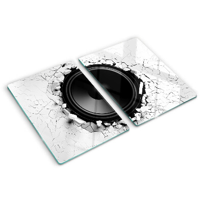 Glass kitchen board Speaker in a broken wall
