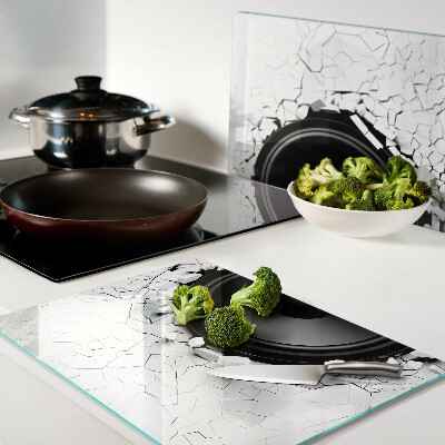 Glass kitchen board Speaker in a broken wall