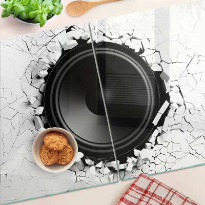 Glass kitchen board Speaker in a broken wall