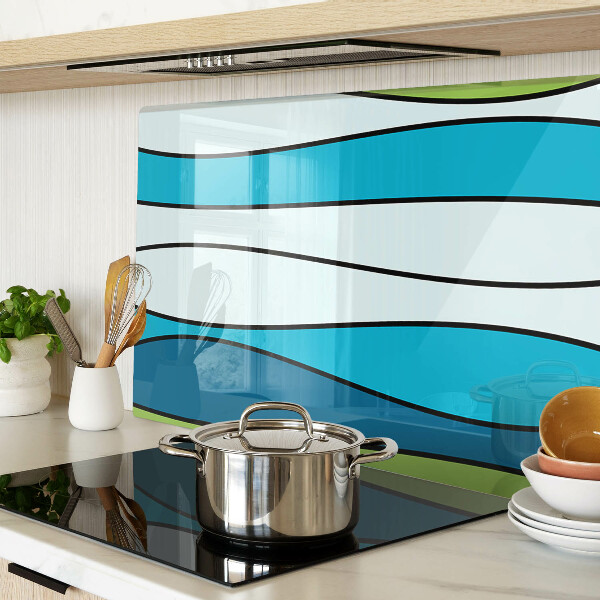 Cutting board Waves in shades of blue and green