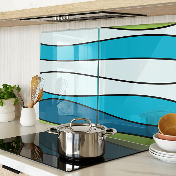 Cutting board Waves in shades of blue and green