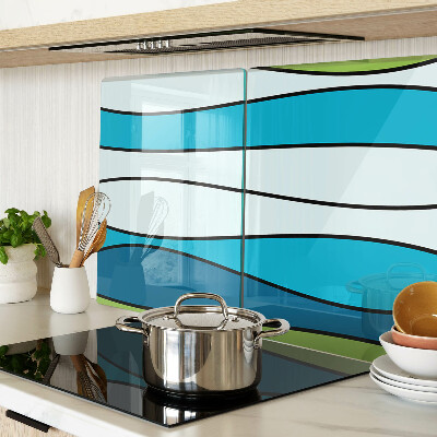 Cutting board Waves in shades of blue and green