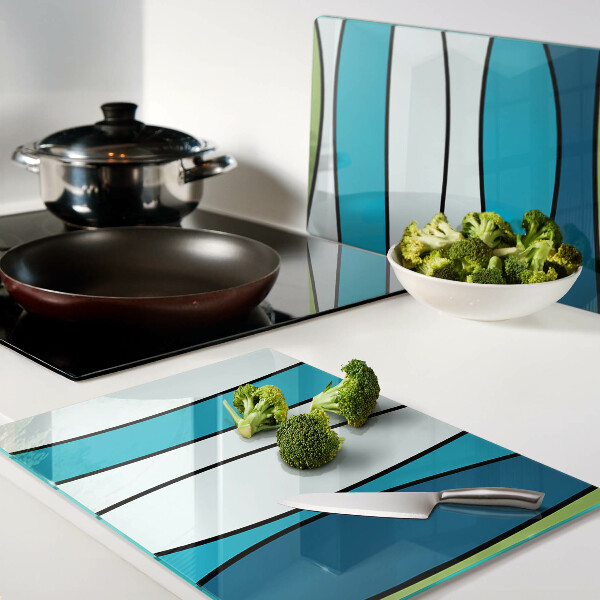 Cutting board Waves in shades of blue and green