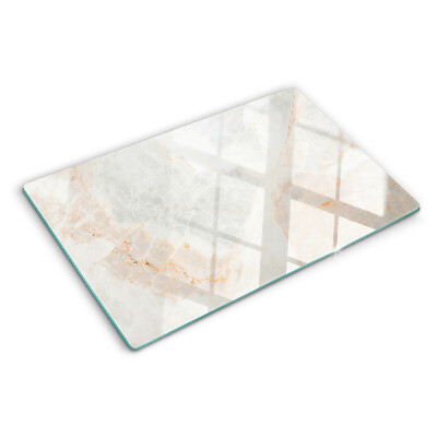 Glass chopping board Marble pattern with gold veins