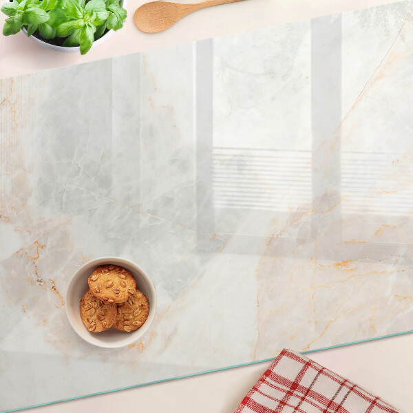 Glass chopping board Marble pattern with gold veins