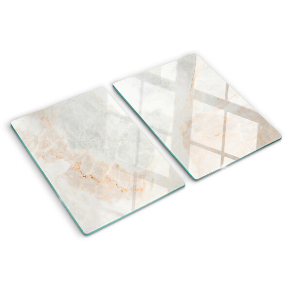 Glass chopping board Marble pattern with gold veins