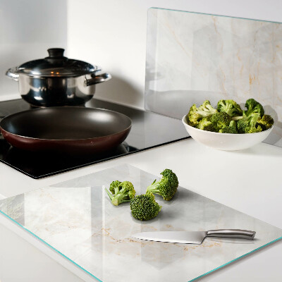 Glass chopping board Marble pattern with gold veins