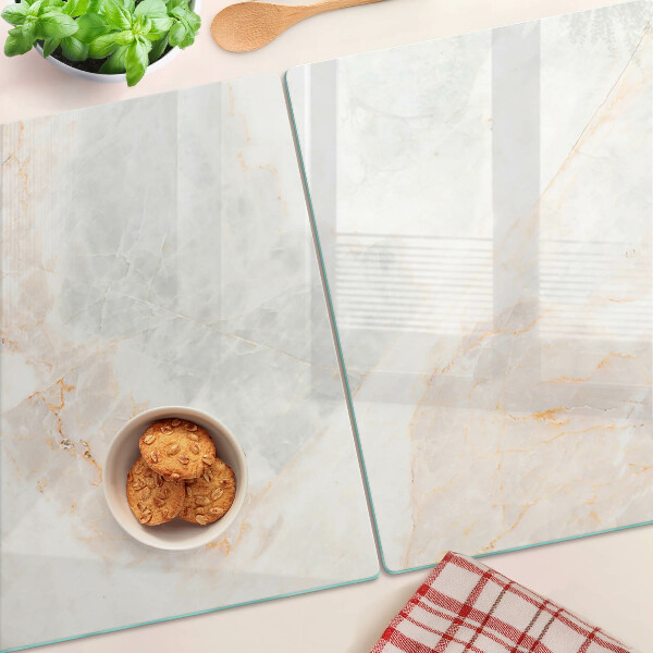 Glass chopping board Marble pattern with gold veins