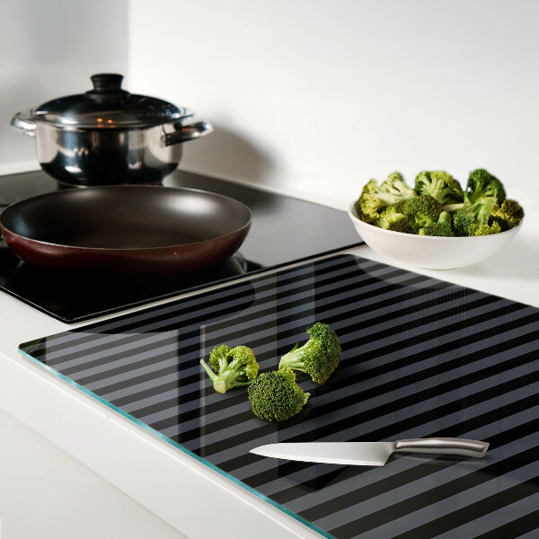 Glass kitchen board Vertical stripes in shades of gray