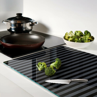 Glass kitchen board Vertical stripes in shades of gray